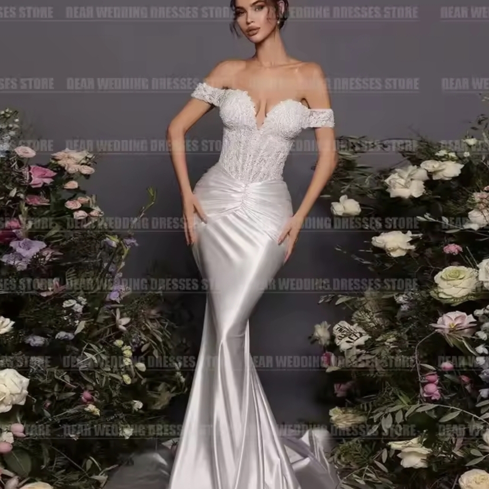 Embellished White Sweetheart Wedding Dress